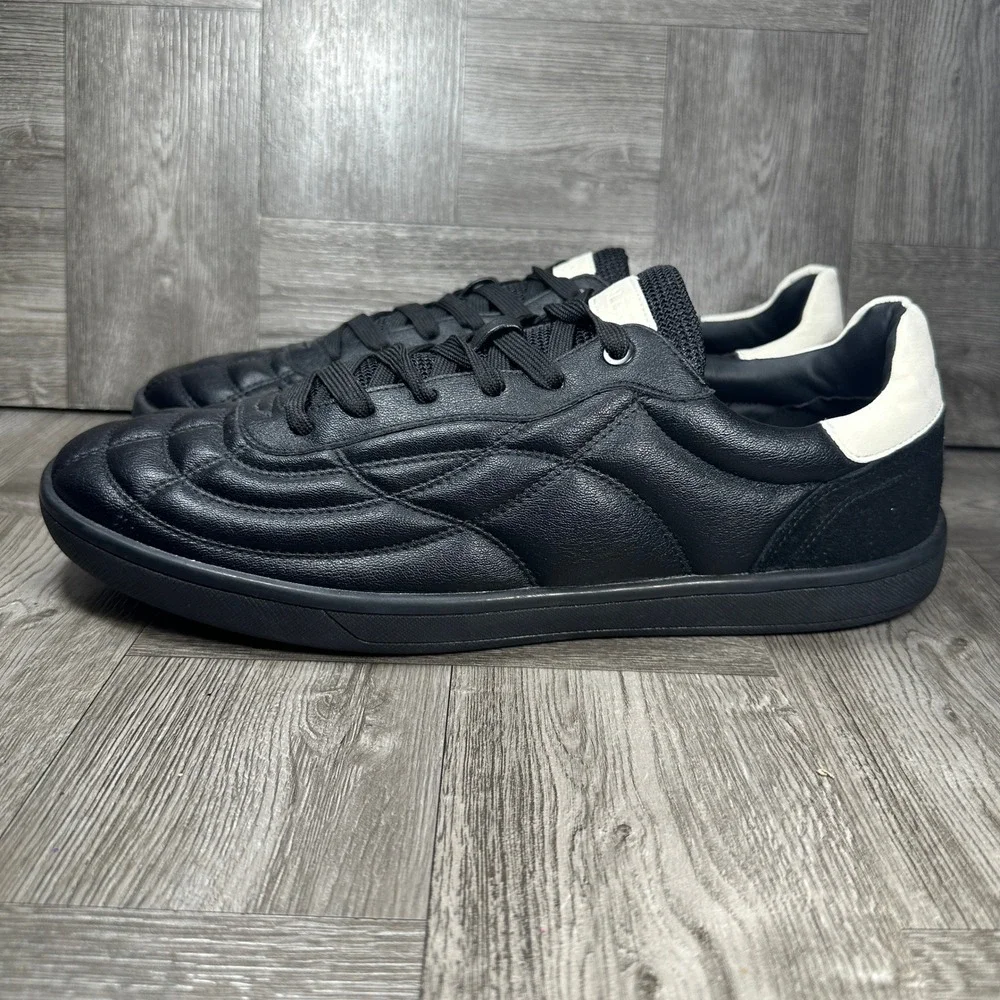 Aldo Quilted Leather Sneakers Mens 12 Black Low Top Casual Streetwear NEW